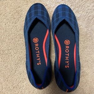 Rothy’s flats Indigo Gingham
